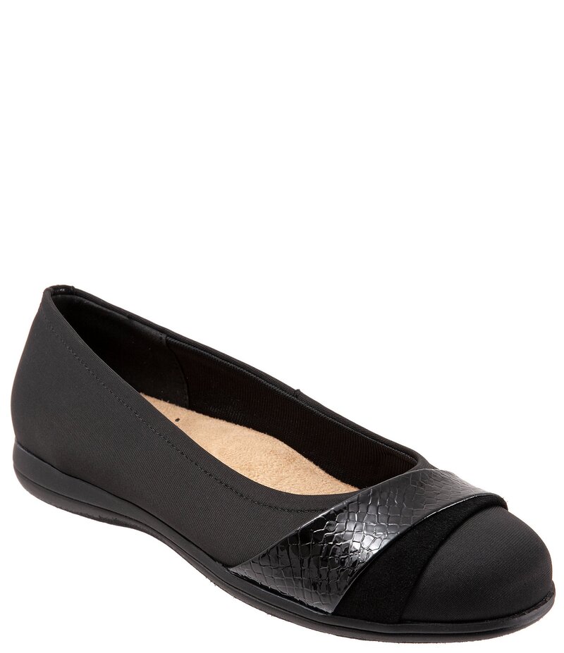 トロッターズ レディース シューズ パンプス なめし革 Trotters Danni Microfiber and Leather Flats Black Micro 黒いこと