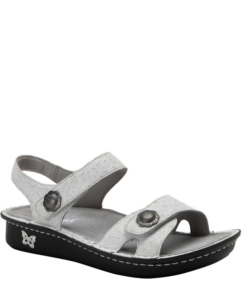 アレグリア レディース シューズ サンダル プラットフォーム レザー Alegria Vienna Delicut Embossed Leather Platform Sandals White ホワイト