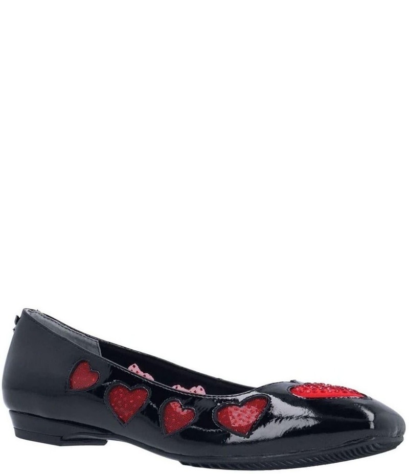 ジェイレニー レディース シューズ パンプス メッシュ J. Renee Truelove Heart Patent Mesh Heart Flats Black/Red Patent ブラック