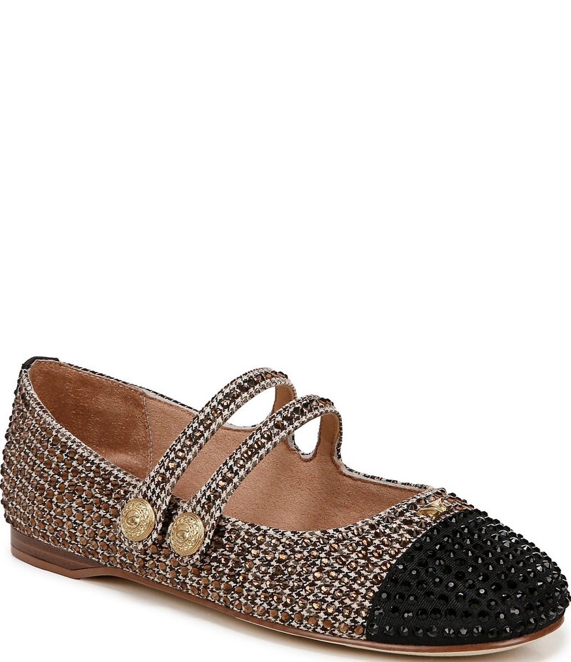 サムエデルマン レディース シューズ パンプス キャップ Circus NY by Sam Edelman Zoey Houndstooth Rhinestone Mary Jane Cap Toe Ballerina Flats Black Natural Multi ブラック 21,885円