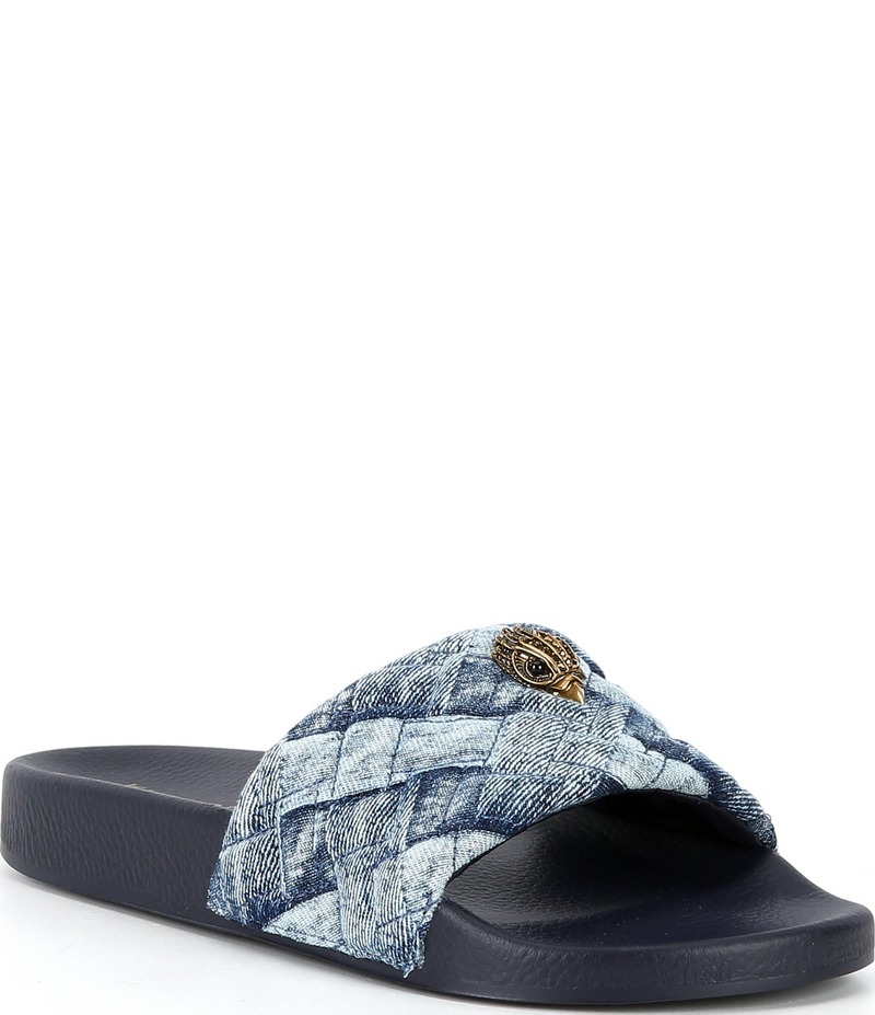 カートジェイガーロンドン レディース シューズ パンプス サンダル キルティング デニム Kurt Geiger London Meena Quilted Denim Pool Slide Sandals Denim デニム