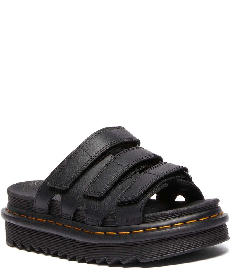 ドクターマーチン レディース シューズ サンダル レザー Dr. Martens Women's Raine Leather Slide Sandals Black ブラック