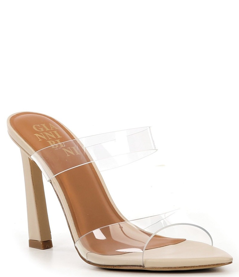 ジャンビニ レディース シューズ サンダル Gianni Bini Oshie Clear Banded Pointed Toe Dress Slide Sandals Clear