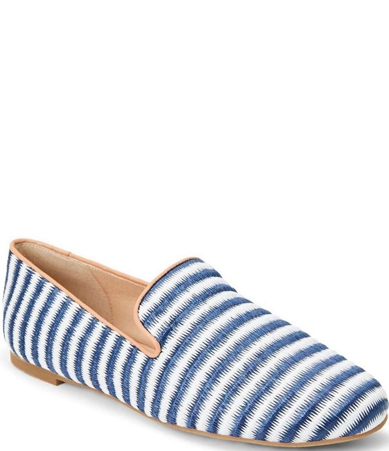 ジャックロジャース レディース シューズ スリッポン・ローファー ローファー Jack Rogers Bradley Striped Raffia Slip On Loafers Midnight Stripe ストライプ