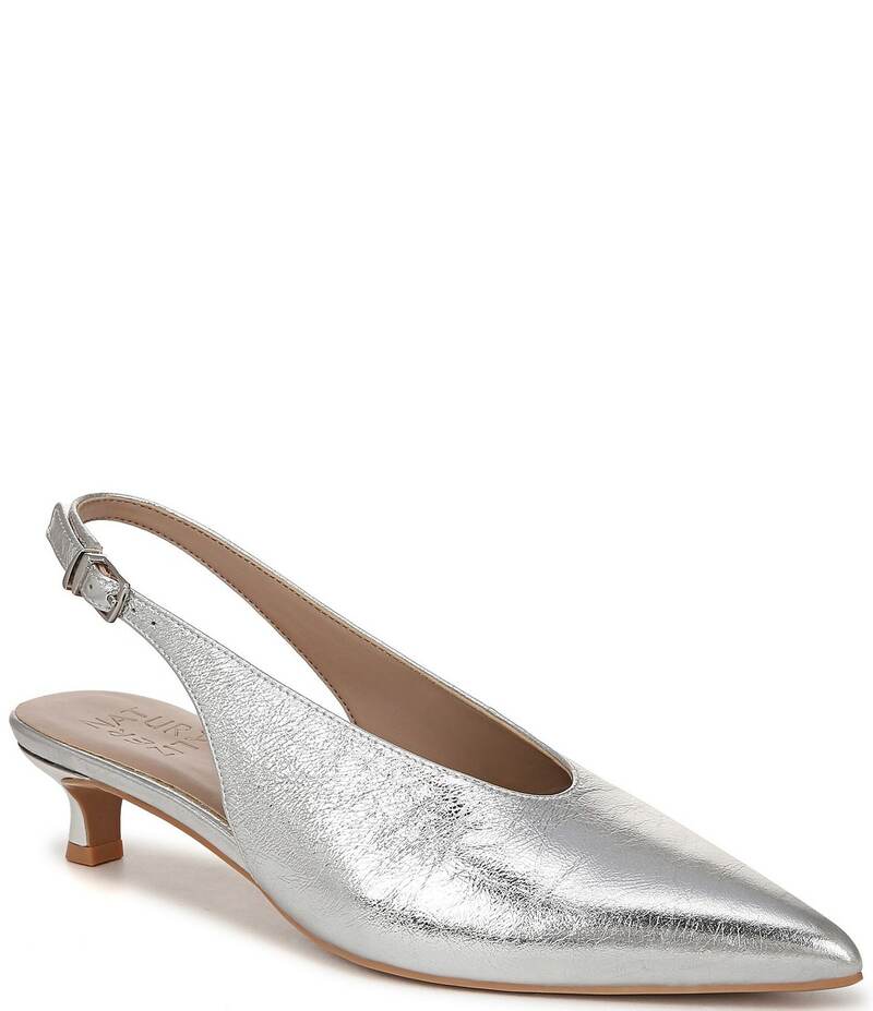 ナチュライザー レディース シューズ パンプス レザー ヒール Naturalizer Nicolette Leather Slingback Kitten Heel Pumps Silver シルバー 13,110円