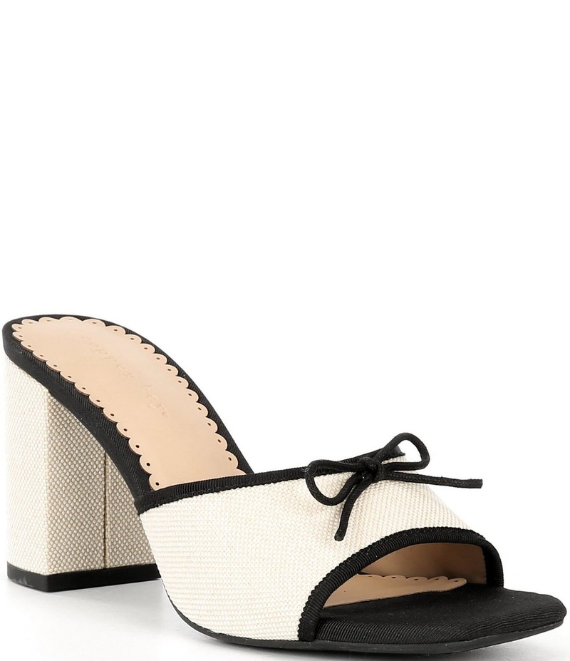 カッパーキー レディース シューズ サンダル ケープデザイン キャップ ケープ リネン Copper Key Cape Linen Bow Detail Dress Sandals Light Natural/Black ブラック