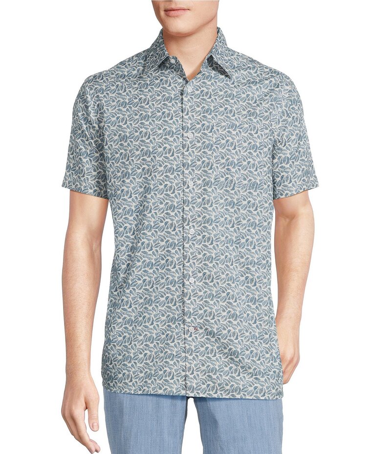 ダニエル クレミュ メンズ トップス シャツ Cremieux Blue Label Short Sleeve Point Leaf Woven Shirt Multi Color マルチカラー