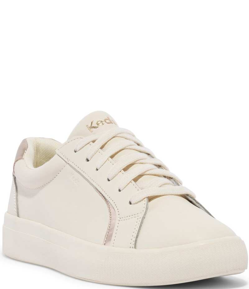 ケッズ レディース ボトムス カジュアルパンツ スニーカー レース レザー Keds Women's Pursuit Leather Lace Up Sneakers Egret/Champagne シャンパン|ReVida 店