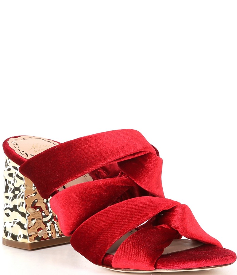 マルケッサ レディース シューズ サンダル ベルベット Muse by Marchesa Iris Velvet Knotted Dress Slide Sandals Rouge