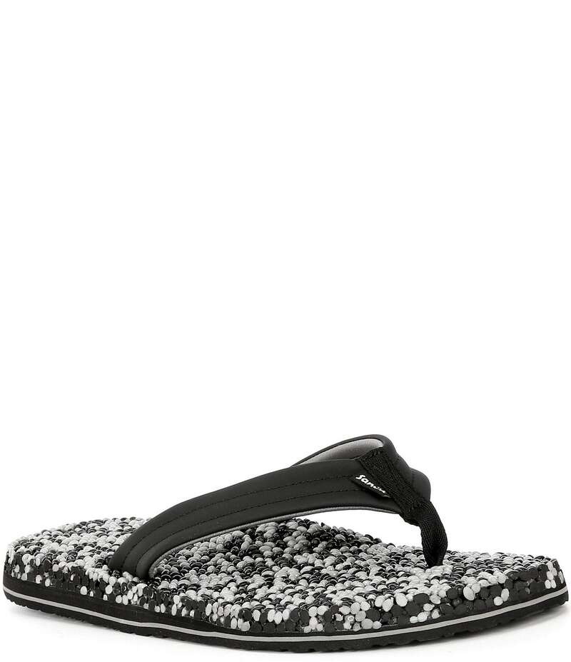 サヌーク メンズ シューズ サンダル Sanuk Men's Bubblecush Flip-Flops Black Multi ブラック｜ReVida 店