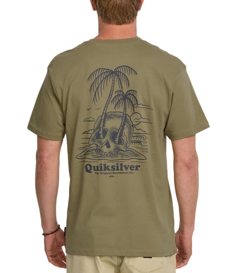クイックしろがね色 メンズ トップス プルオーバー プルオーバー Quiksilver Overgrown Short Sleeve T-Shirt Aloe
