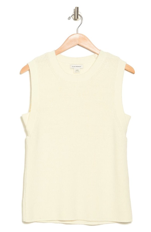 うのにもお得な情報満載！ クラブ モナコ レディース タンクトップ トップス Ribbed Sweater Tank Top BLANC DE  CASSE