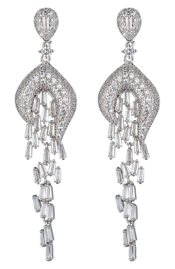 アイキャンデー 最大78％オフ！ 2021年製 レディース ピアス イヤリング アクセサリー Elsa Cubic Drop SILVER Crystal Zirconia Earrings