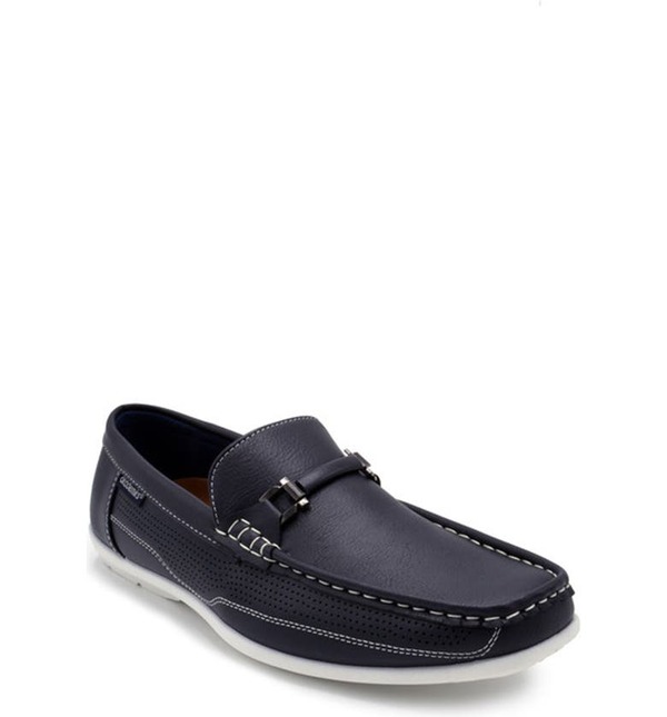 アカデミクス メンズ スリッポン ローファー シューズ Hero 4 Drivers Slip-On NAVY 定番の中古商品