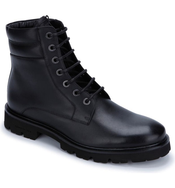 ケネスコール メンズ ブーツ・レインブーツ シューズ Rhode Lug Sole Leather Lace-Up Boot BLACK