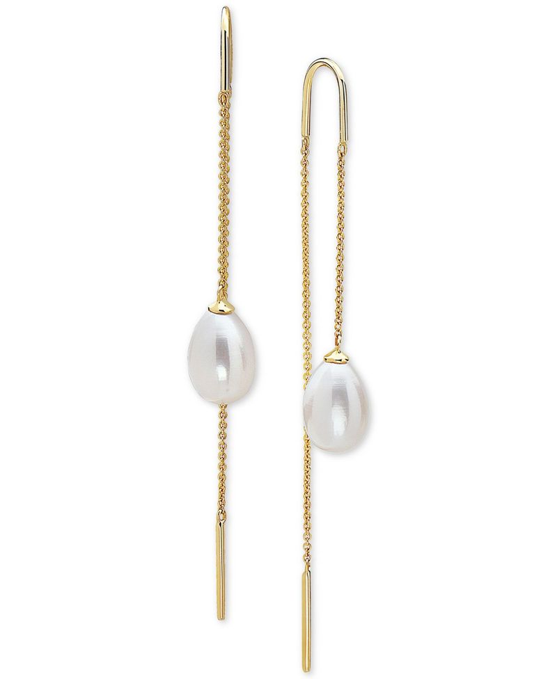 手数料安い エフィー レディース ピアス イヤリング アクセサリー Effy Cultured Freshwater Pearl 10 X 7mm Threader Earrings In 14k Gold Gold 完売 Goalsr Com