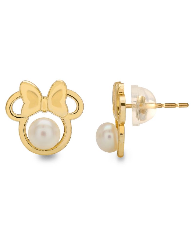 柔らかい ディズニー レディース ピアス イヤリング アクセサリー Children S Cultured Freshwater Pearl 4mm Minnie Mouse Stud Earrings In 14k Gold Yellow Gold お1人様1点限り Spectreaircraft Com