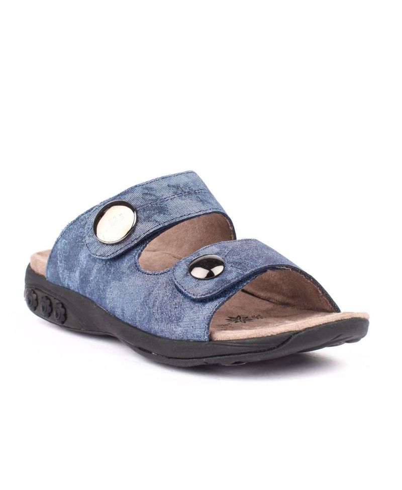 超人気高品質 ザラフィット レディース サンダル シューズ Shoe Eva Leather Adjustable Strap Slip On Sandal Blue Print Revida 店 100 品質 Www Fulghum Com