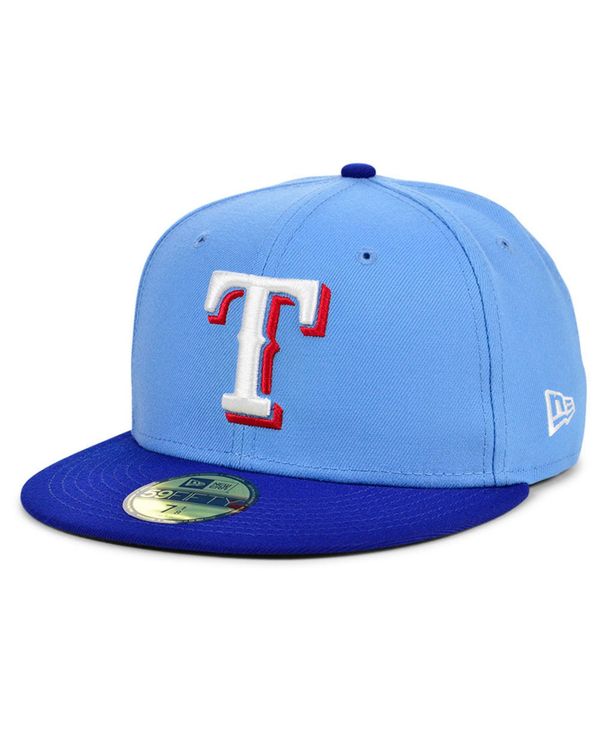 ニューエラ メンズ アクセサリー 帽子 キャップ New Era Texas Rangers Authentic Collection 59FIFTY-FITTED Cap LightBlue/Light Royal ライトブルー