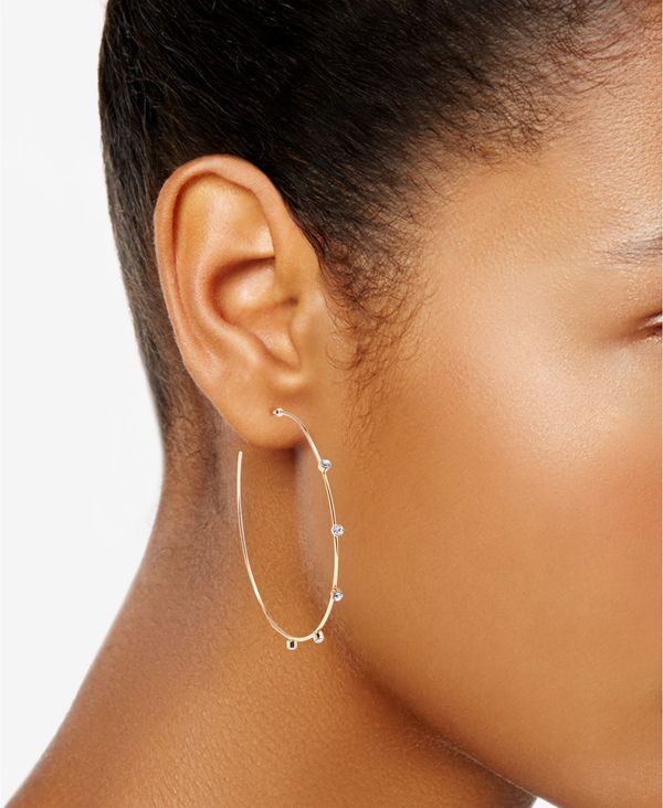高級感 楽天市場 ゼンジ レディース ピアス イヤリング アクセサリー Crystal Large Open Medium Hoop Earrings Gold Revida 楽天市場店 開店祝い Www Mauxiliadoralugo Com