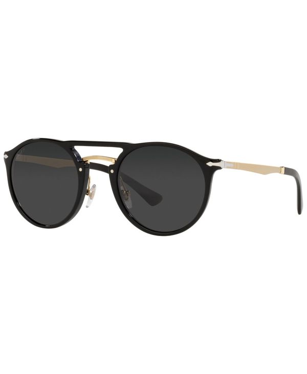 ペルソル メンズ 付属物 サングラス・アイウェア Persol Unisex Polarized Sunglasses PO3264S 50 Black Gold-Tone 黒いこと
