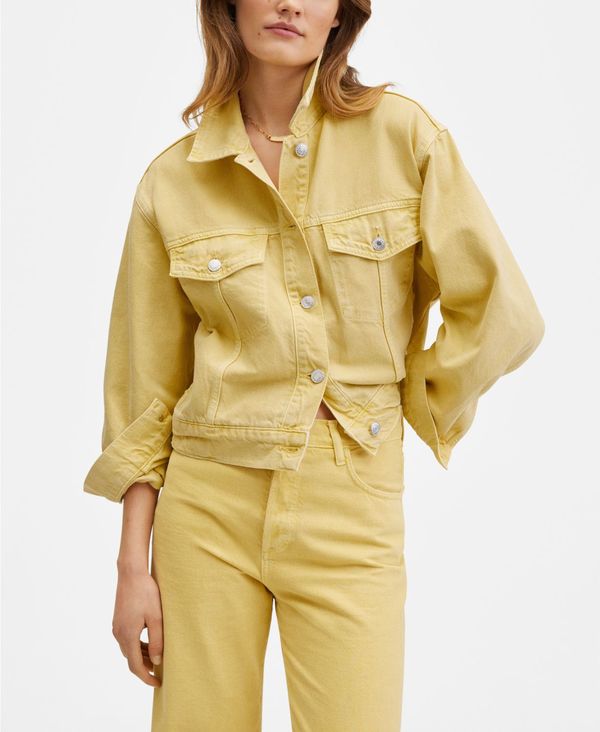 お得に通販 マンゴ レディース ジャケット ブルゾン アウター Women S Oversized Denim Jacket Mustard Revida 店 限定品通販サイト Www Petrostar It