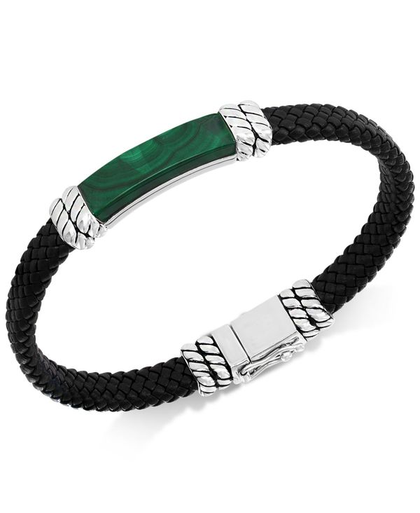 公式の 楽天市場 エフィー メンズ ブレスレット バングル アンクレット アクセサリー Effy Men S Onyx Leather Braided Bracelet In Sterling Silver Also In Malachite Malachite Revida 楽天市場店 人気ブランド V1 Laxmasmusica Com