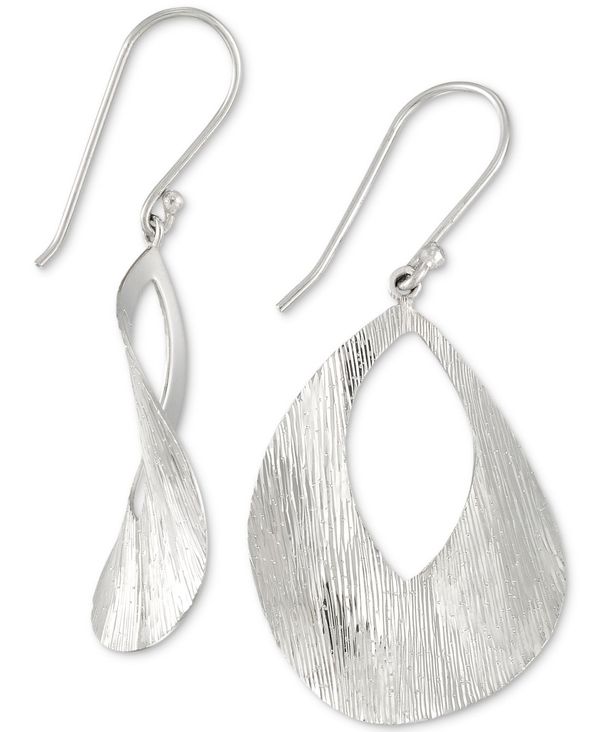 予約販売品 シモン アイ スミス レディース ピアス イヤリング アクセサリー Twisted Oval Disc Drop Earrings In Sterling Silver Silver 信頼 Waneptogo Org
