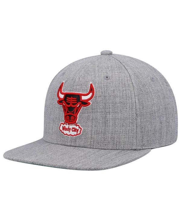 ミッチェル&ネス メンズ アクセサリー 帽子 Mitchell & Ness Men's Heathered Gray Chicago Bulls Hardwood Classics Team 2.0 Snapback Hat Heathered Gray グレー｜ReVida 店