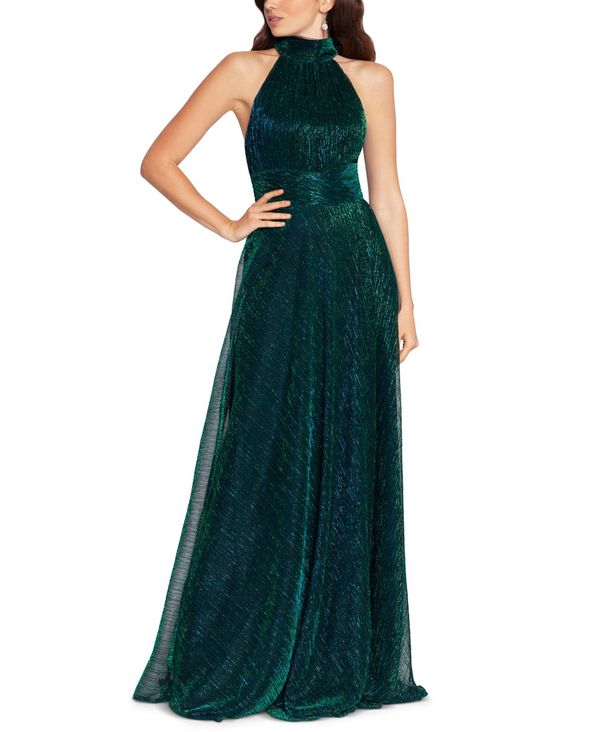 お気に入り ベッツィアンドアダム レディース Green Jade Gown Halter Cutout Back Metallic トップス ワンピース 51 Jadeg Bronze Qa