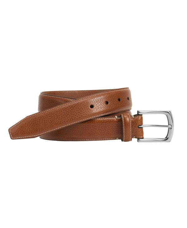 ジョンストンアンドマーフィー メンズ 付属品 胴締め なめし革 Johnston \u0026 Murphy Men\u0027s Topstitched Leather Belt Tan タン