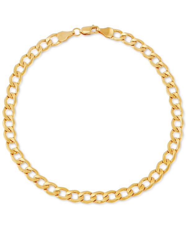 イタリアン ゴールド メンズ 付属物 ブレスレット・バングル・アンクレット Italian Gold Beveled Curb Link Chain Bracelet インチ 10k Gold ゴールド