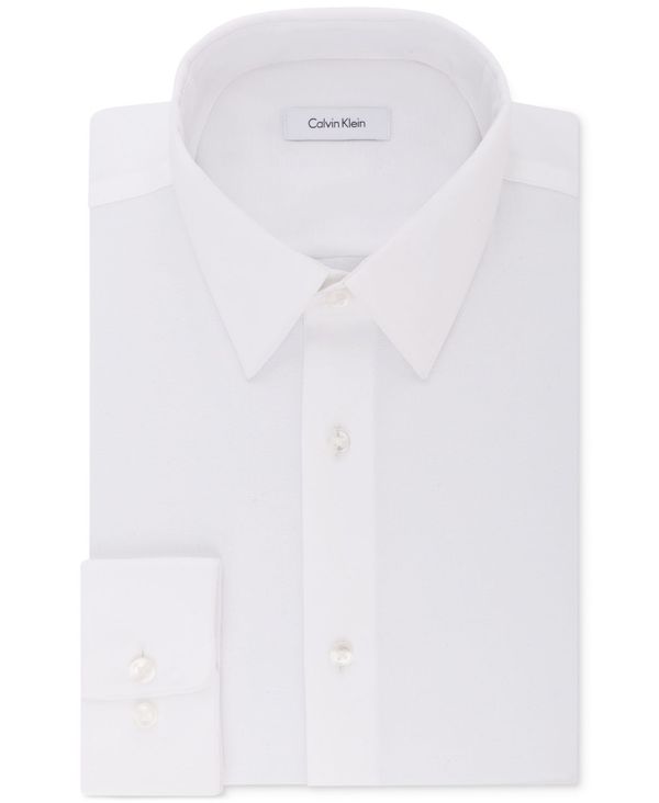 カルバンクライン メンズ トップス シャツ Calvin Klein Men's Classic/Regular Non-Iron Stretch Performance Dress Shirt White ホワイト