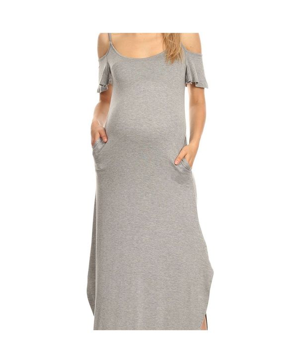 肌触りがいい ホワイトマーク レディース ワンピース トップス Maternity Lexi Maxi Dress Heather Grey 送料込 Timesofbahrain Com
