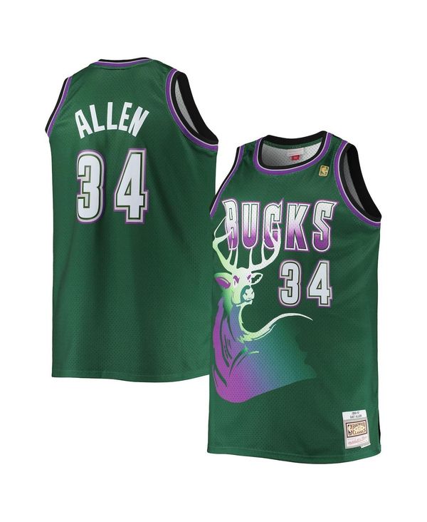 ミッチェル&ネス メンズ トップス シャツ トール ジャージー Mitchell & Ness Men's Ray Allen Hunter Green Milwaukee Bucks Big and Tall 1996-97 Hardwood Classics Swingman Jersey Hunter Green グリーン
