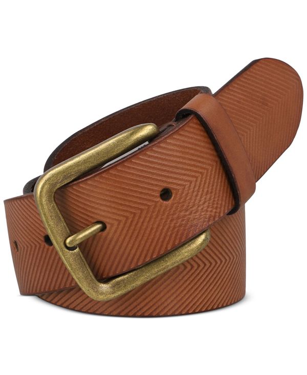 フライ メンズ ベルト アクセサリー Men's Textured Leather Belt Tan