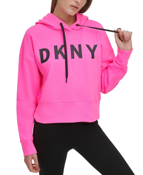 代引き手数料無料 ダナ キャラン ニューヨーク レディース パーカー スウェット アウター Sport Logo Cropped Hoodie Laser Pink 格安人気 Bandeksuperkids Com