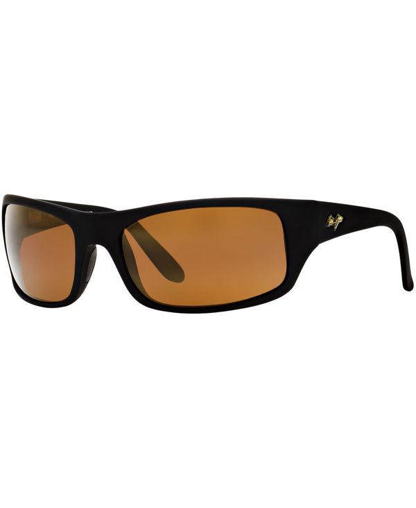 マウイジム メンズ アクセサリー サングラス・アイウェア Maui Jim PEAHI Polarized Sunglasses 202 Black/Brown ブラック