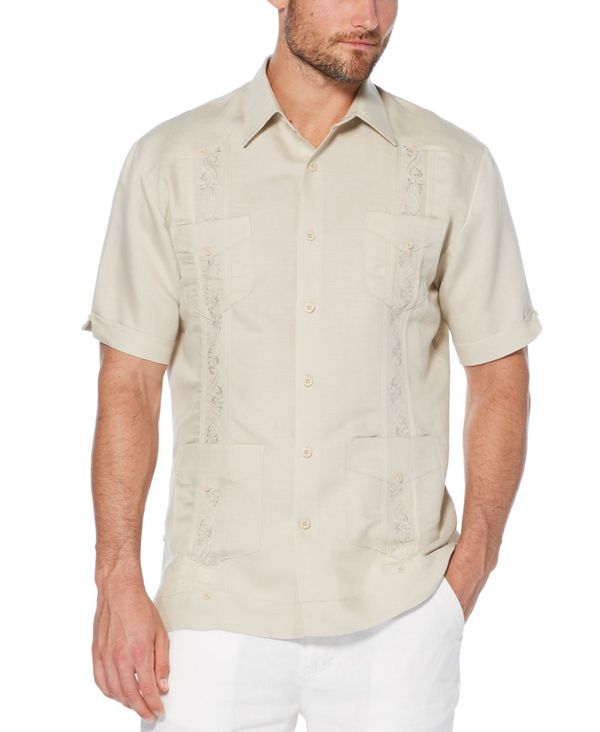 キューバベラ メンズ トップス シャツ 半袖 刺繍 Cubavera Short-Sleeve Embroidered Guayabera Shirt Natural Linen