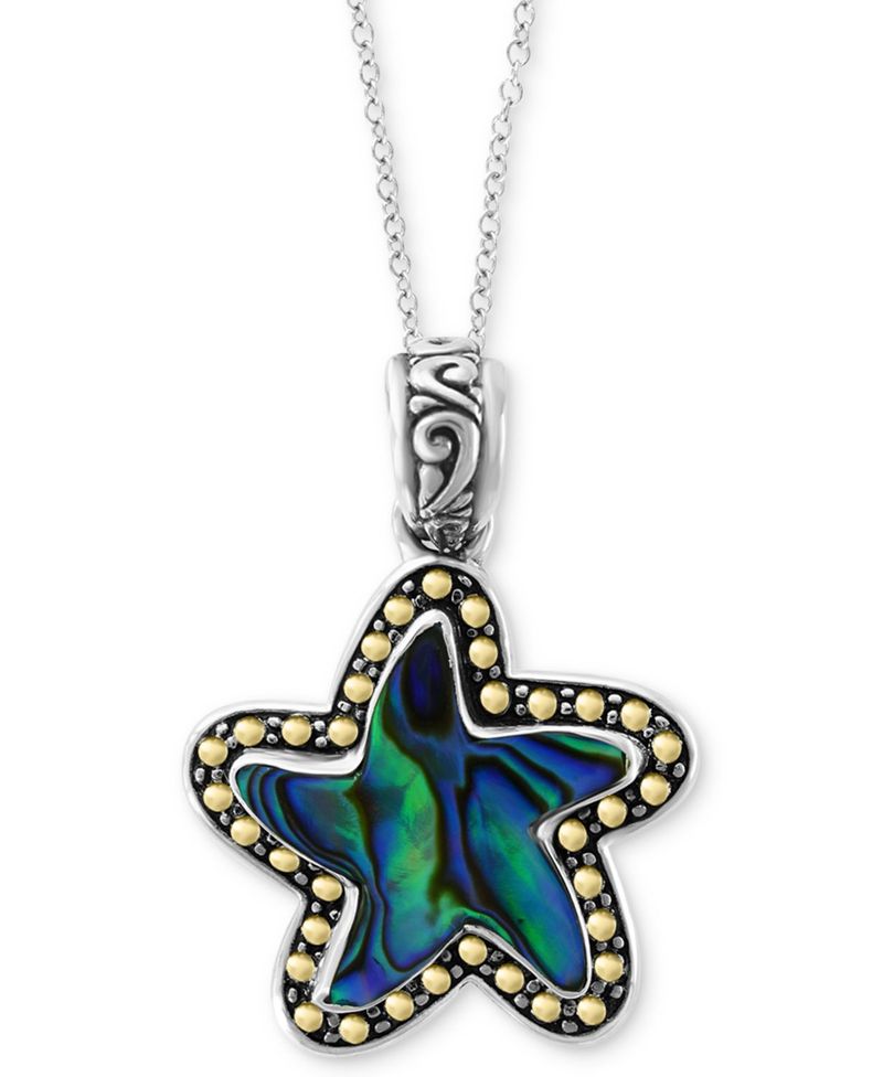 公式店舗 エフィー レディース ネックレス チョーカー ペンダントトップ アクセサリー Effy Paua Shell Starfish 18 Pendant Necklace In Sterling Silver 18k Gold Two Tone 早割クーポン Sanctuarystaging Com