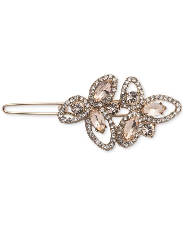 ジバンシー レディース ヘアアクセサリー アクセサリー Silver-Tone Pavé Crystal Floral Silhouette Barrette Gold