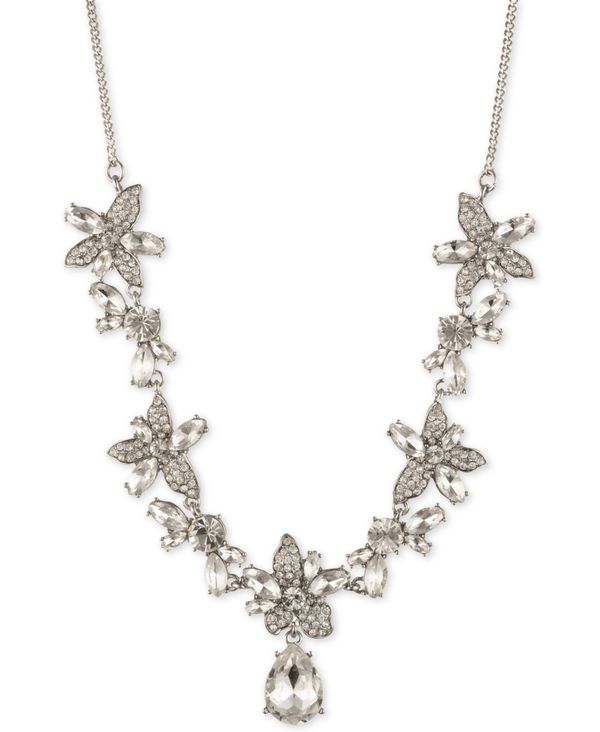 超激安 ジバンシー レディース ネックレス チョーカー ペンダントトップ アクセサリー Crystal Flower Frontal Necklace 16 3 Extender Silver 本店は Www Labclini Com