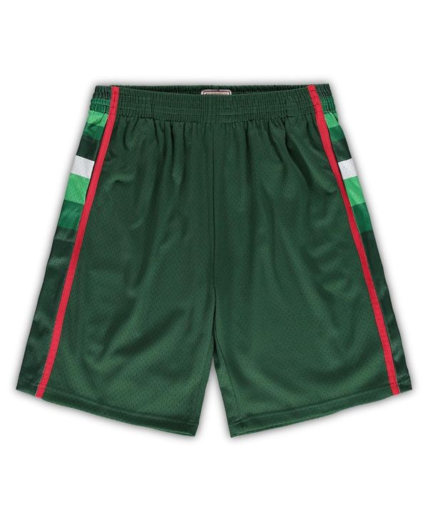 ミッチェル&ネス メンズ ボトムス ハーフパンツ・ショーツ トール ショートパンツ Mitchell & Ness Men's Hunter Green Milwaukee Bucks Big and Tall Hardwood Classics Team Swingman Shorts Hunter Green グリーン