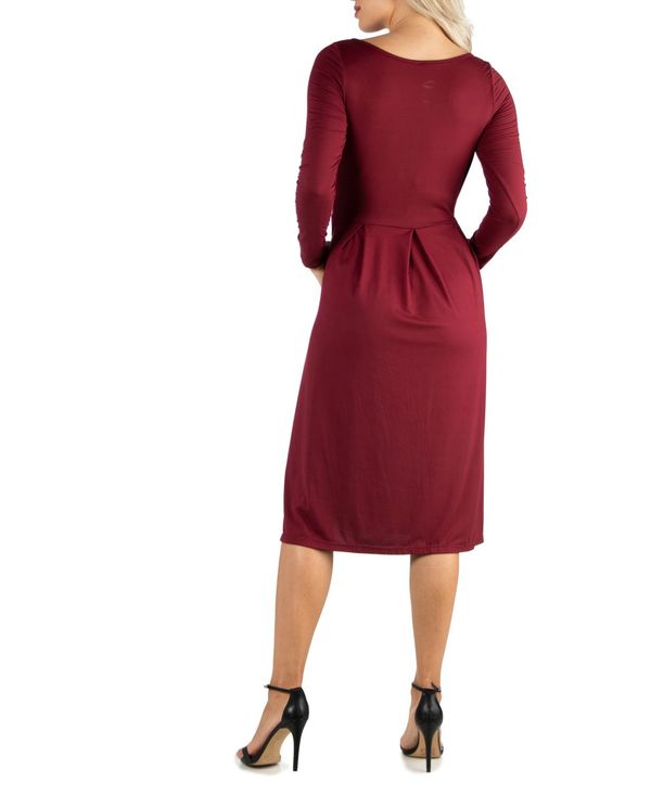 再再販 楽天市場 24セブンコンフォート レディース ワンピース トップス Women S Midi Length Fit And Flare Dress Wine Revida 楽天市場店 安い Dev Rightlegalgroup Com