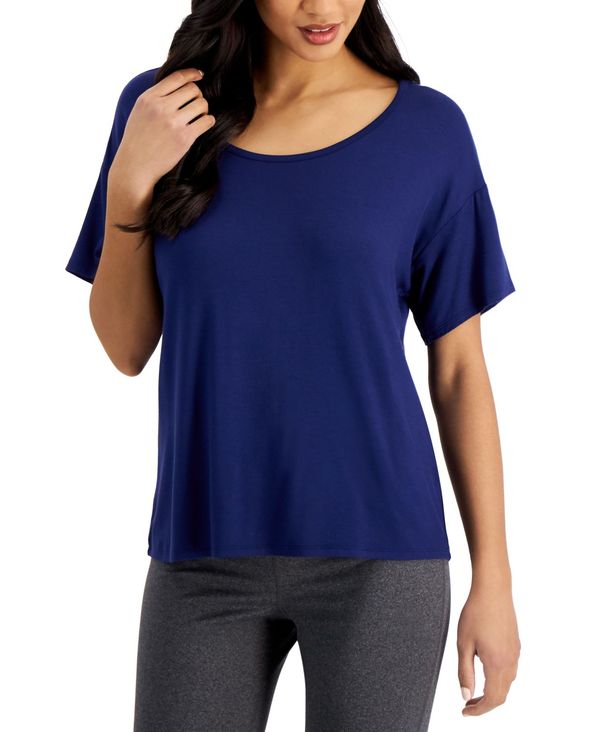 アイエヌシーインターナショナルコンセプト レディース ナイトウェア アンダーウェア Super-Soft Short Sleeve Top, Created for Macy's Deep Cobalt