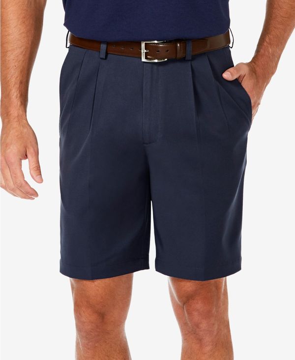 ハガー メンズ ボトムス ハーフパンツ・ショーツ プリーツ ショートパンツ Haggar Men's Cool 18 PRO&reg; Classic-Fit Stretch Pleated 9.5 Shorts Navy ネイビー