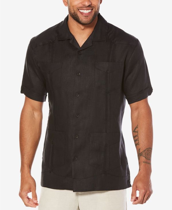 キューバベラ メンズ トップス シャツ リネン Cubavera Men's 100% Linen Short Sleeve 4 Pocket Guayabera Shirt Jet Black ブラック