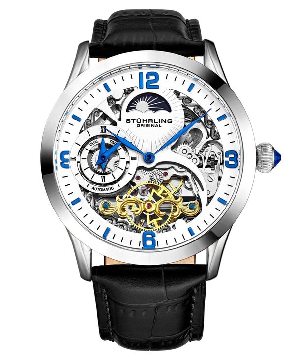 円 希少 ストゥーリング メンズ 腕時計 アクセサリー Men S Black Leather Strap Watch 45mm