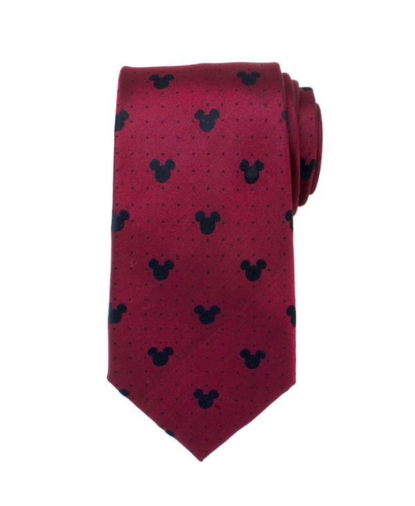 ディズニー メンズ アクセサリー ネクタイ Disney Mickey Mouse Pin Dot Men's Tie Red レッド