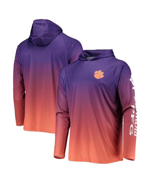 営業 コロンビア メンズ パーカー スウェット アウター Men's PFG Purple Clemson Tigers Terminal  Tackle Omni-Shade UPF 50 Long Sleeve Hooded Top cifar.org.ve